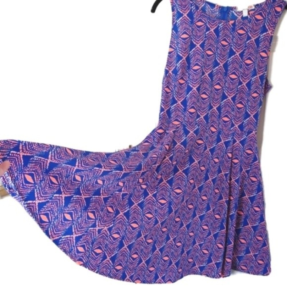 Vintage Y2K Gianni Bini Size Med Sleeveless Neon Fit & Flare Dancer Skater Dress
